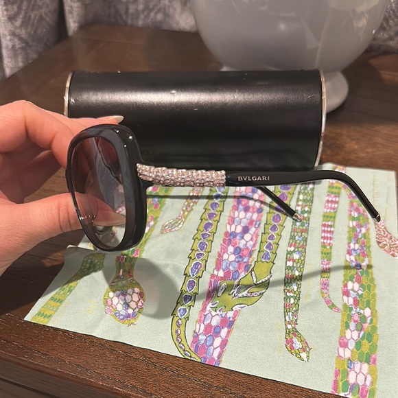 Bulgari Black Sunglasses Fashionable Oversized Accessory